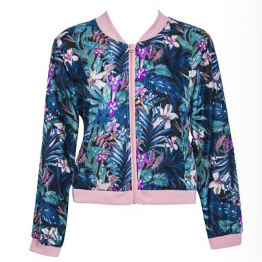 Tropical Floral Bomber Jacket